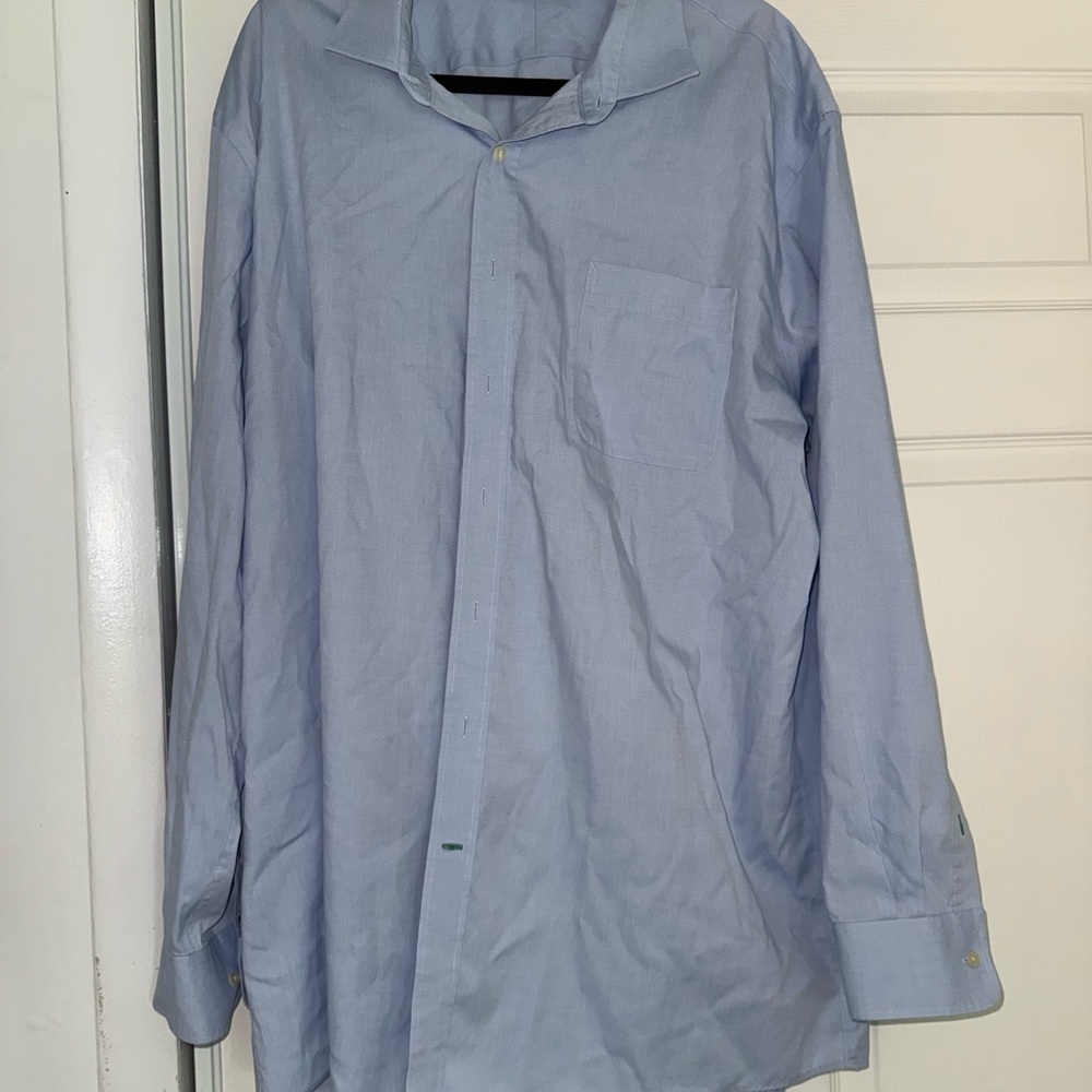 Tommy Hilfiger - Men's 19 Tall Light Blue Dress Shirt - Classic Long Sleeve